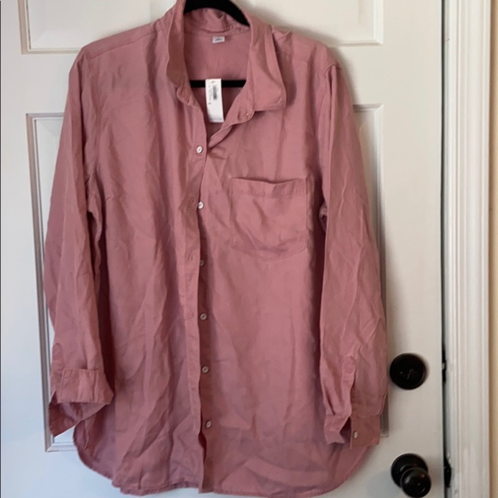 NWT Old Navy Pink Tencel Button Down